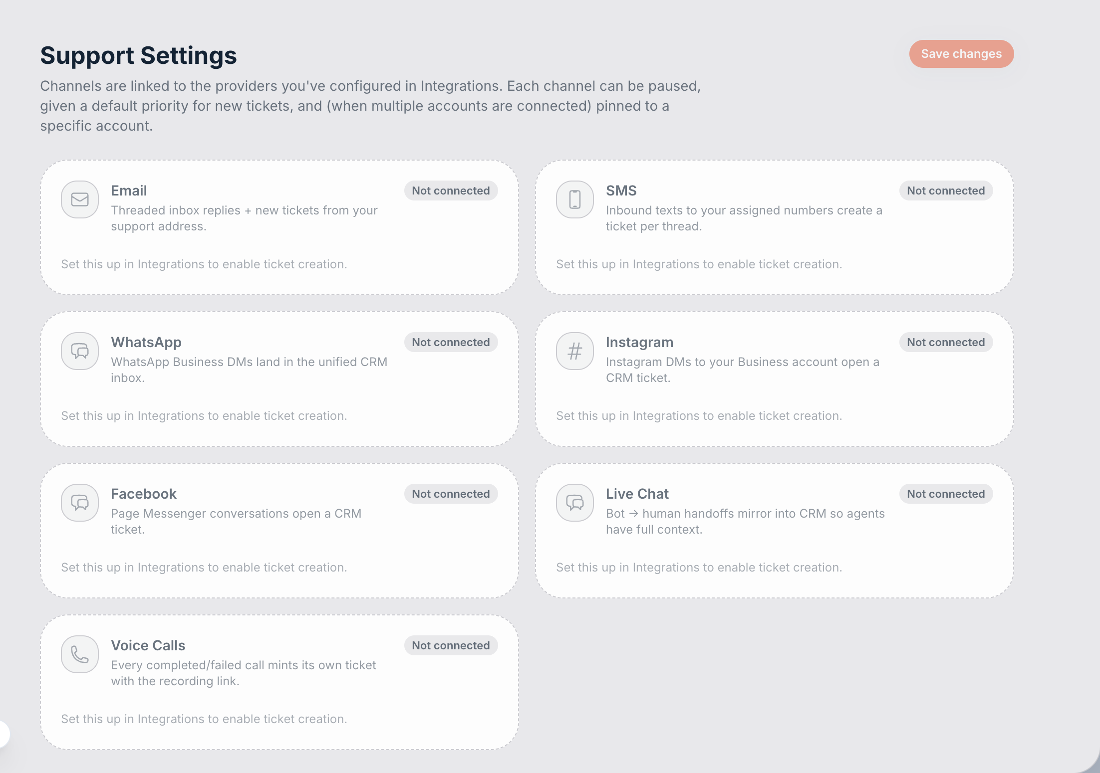 Support Settings.